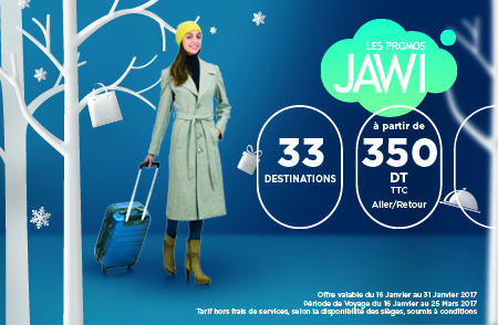 16 pays ciblés par l’action promotionnelle "Hiver 2017" de Tunisair 