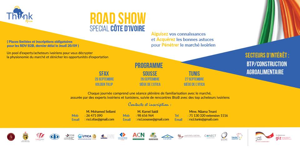 Tunisie : 3 roadshows pour présenter les opportunités d’affaires en Côte d’Ivoire