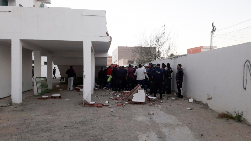 Kairouan : un mur de la Salle des sports Aziz Miled s’effondre
