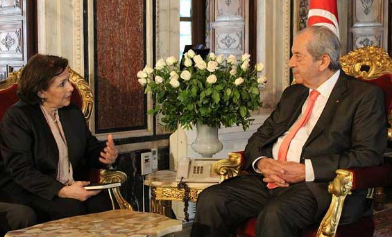 Ben Sedrine reçue par Mohamed Ennaceur au Palais du Bardo