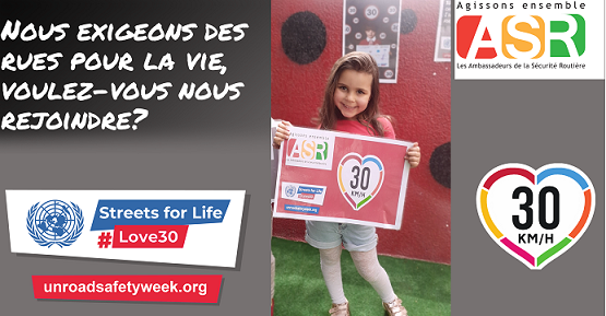 L’Association des ambassadeurs de la Sécurité Routière Lève le slogan #Love30km/h