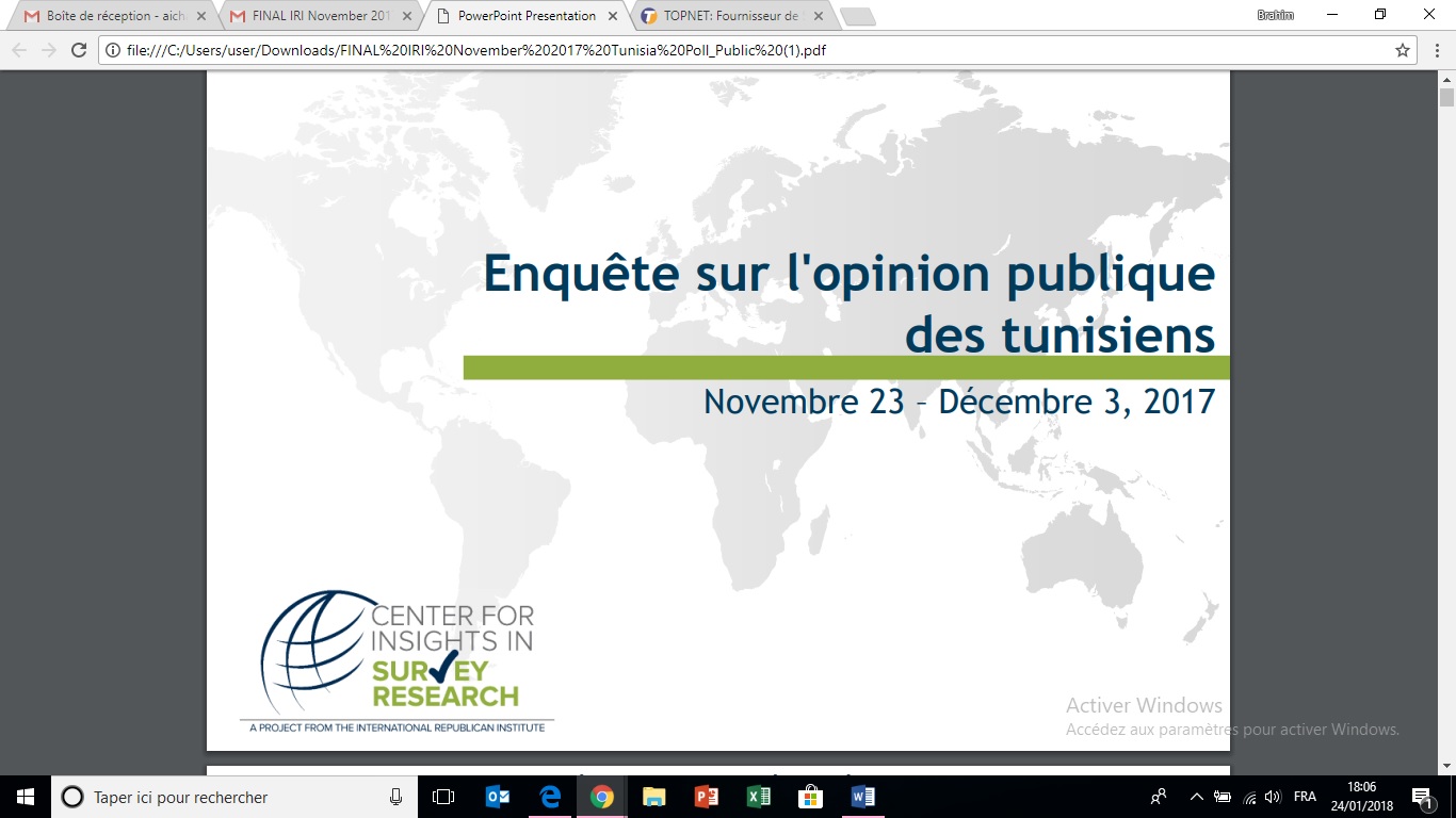 Un sondage américain sur la situation en Tunisie qui fait froid au dos