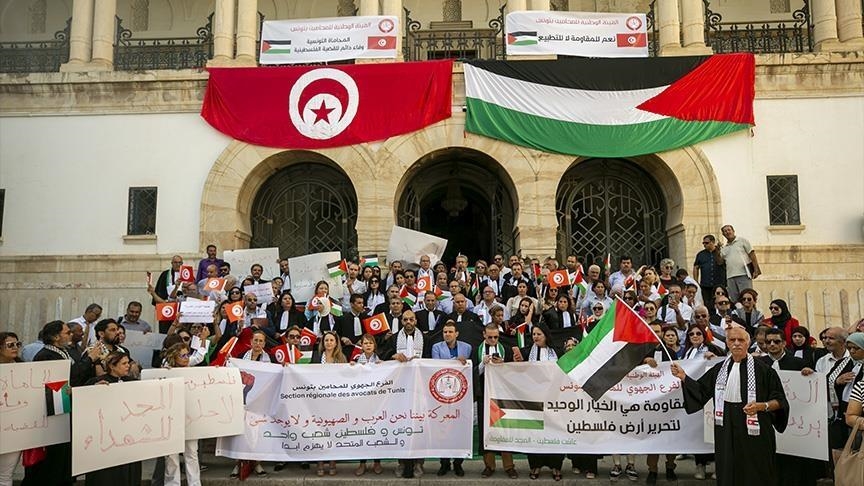Marche de solidarité à Tunis en soutien au peuple p_alestinien
