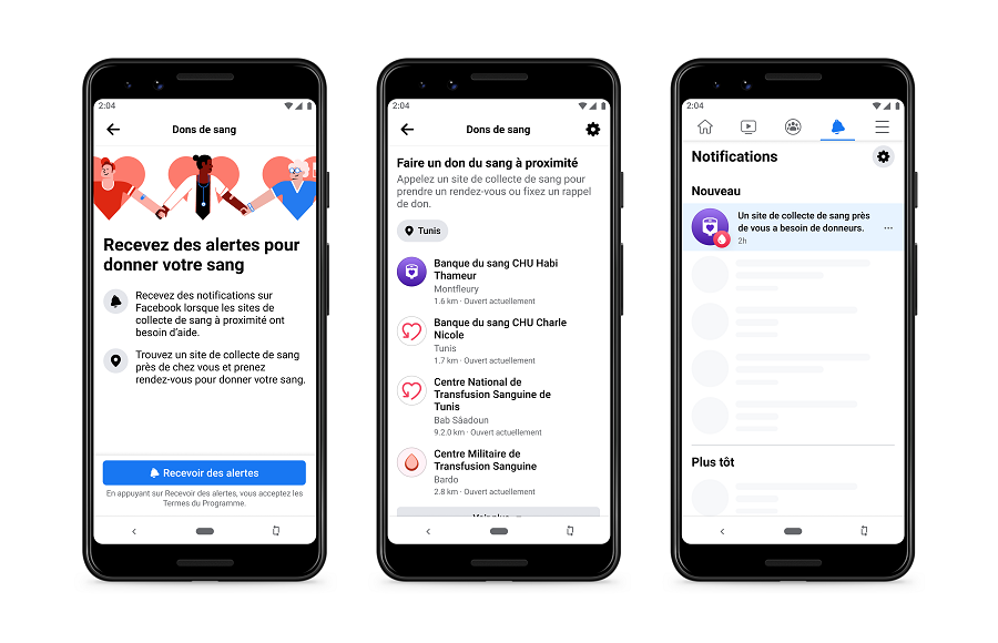 Facebook s'associe avec le Ministère de la Santé et le CNTS afin de favoriser les dons de sang en Tunisie