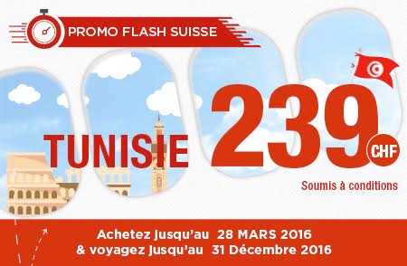 Tunisair: Poursuite de la promotion tarifaire «Flash» de et vers l’Europe