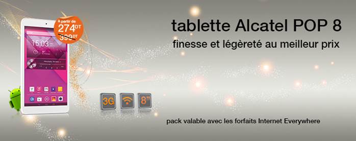 Orange Tunisie lance la nouvelle Tablette 3G Alcatel POP 8