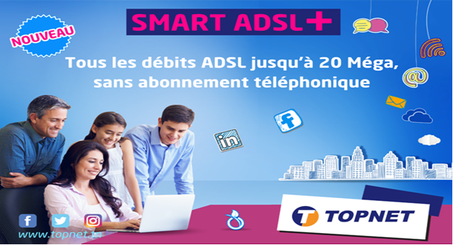 TOPNET lance le "SMART ADSL + ": L’accès internet sans abonnement téléphonique