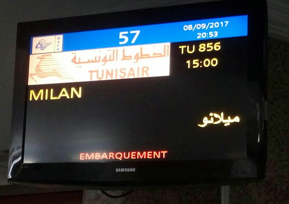 Tunis air : le vol sur Milan avec 8h de retard sans explications