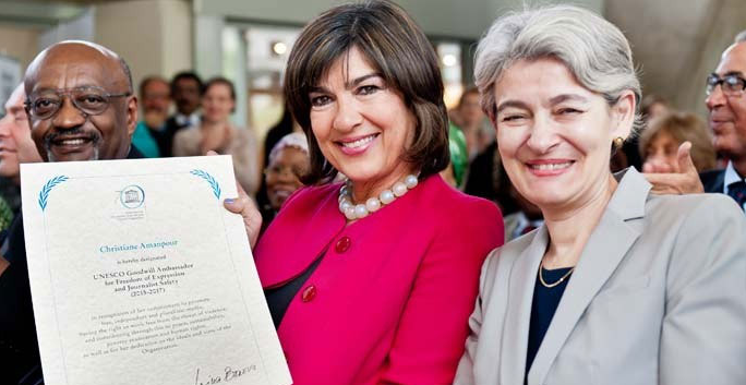 La journaliste Christiane Amanpour nommée Ambassadrice de bonne volonté de l'UNESCO