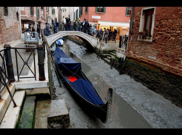 Insolite : Canaux à sec, Venise privée de gondoles