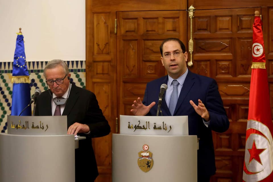 Séance de travail entre Youssef Chahed et le président de la Commission Européenne