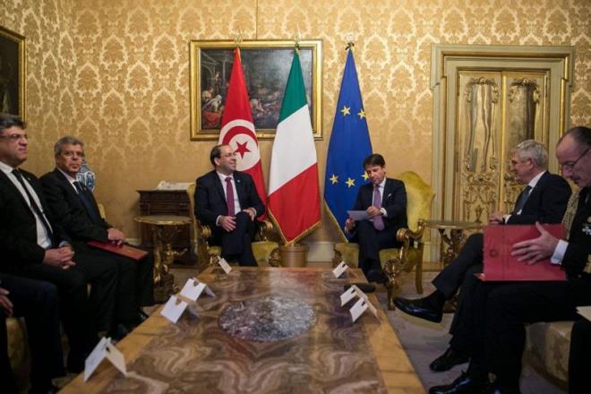 Youssef Chahed remet à son homologue italien un message de Kais Saied au président Matterella