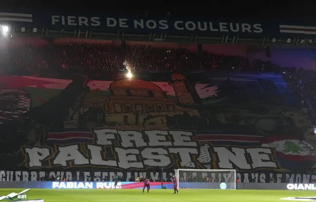 PSG-Atlético: le tifo "Free Palestine" des supporters parisiens