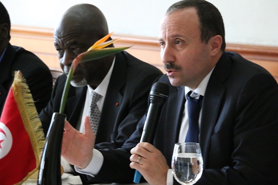 Le président du TABC, Bassem Loukil, et l’ambassadeur de la Côte-D’ivoire en Tunisie Bayo Idrissa