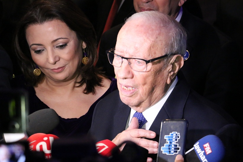 Le président de la République, Béji Caïd Essebsi au coté de Ouided Bouchamaoui