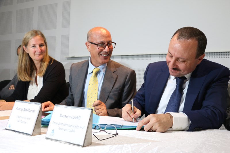 Anne-laure Béatrix, Directrice des Relations extérieures au Musée du Louvre, Faouzi Mahfoudh, Directeur Général INP Tunisie et Bassem Loukil, Président Directeur Général du groupe Loukil