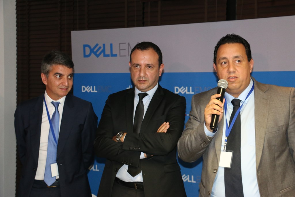 Hakim BELMAACHI, Président du Directoire de Disway, Ahmed Khalil, Directeur General Dell EMC NWA et Anis ABDESSALEM, Directeur Général de Disway Tunisie