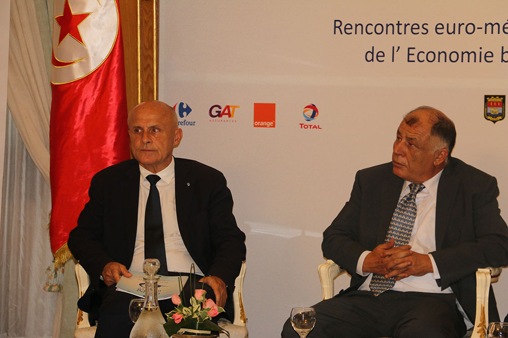 Néji Jalloul, directeur général de l’ITES et Olivier Poivre d'Arvor, Ambassadeur de France en Tunisie