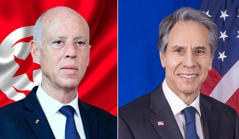 Entretien téléphonique de Kaïs Saïed avec le Secrétaire d’Etat américain Antony Blinken