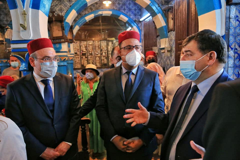 Hichem Mechichi se rend à la synagogue de la Ghriba à Djerba