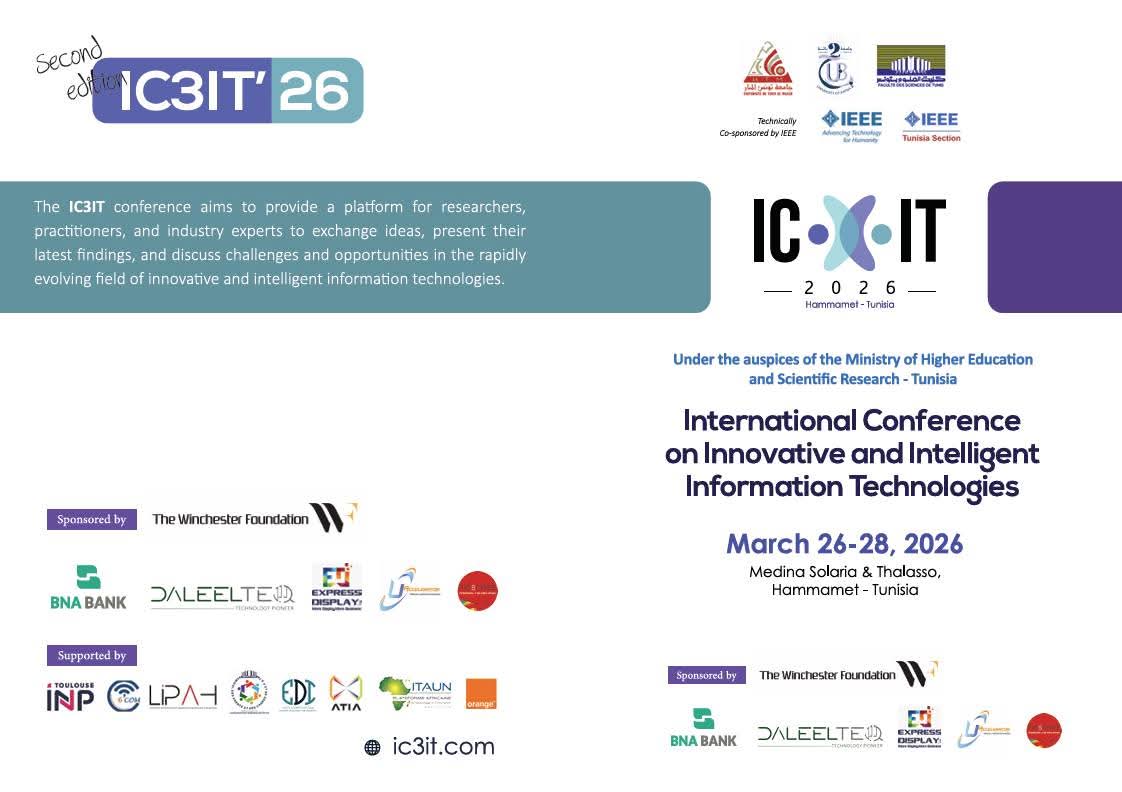 Deuxième édition du Colloque International sur les Technologies Innovantes et Intelligentes de l’Information (IC3IT’26)