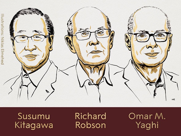 Nobel de chimie 2025 : Susumu Kitagawa, Richard Robson et Omar Yaghi récompensés pour leurs éponges moléculaires