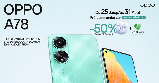 Le nouveau smartphone OPPO A78 bientôt en Tunisie