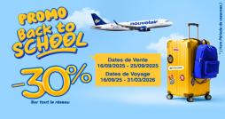   nouvelair relance sa campagne Back to School avec -30 % sur tout son réseau