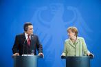 Reportage photos de la conférence de presse du Chef du Gouvernement Mehdi Jomâa avec la Chancelière Angela Merkel