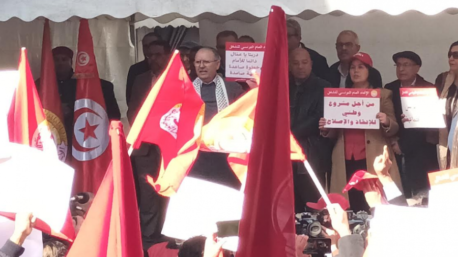 Manifestation de l'UGTT: Taboubi critique vivement Kaïs Saied